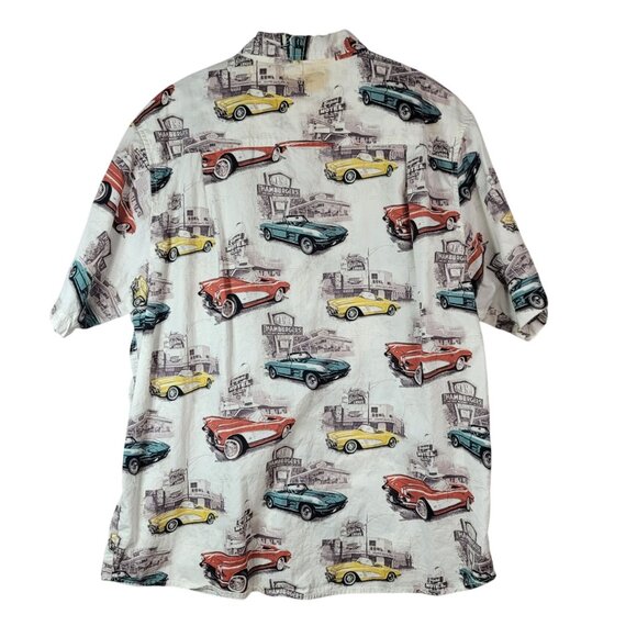 Clearwater Outfitters Classic Cars Button Camp Shirt Multi XL Short Sleeve Retro - Picture 4 of 7